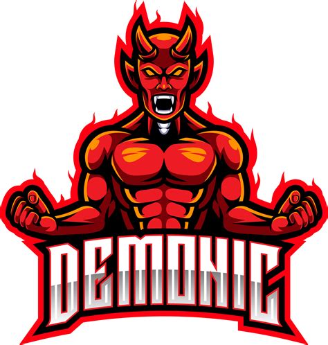 Angry Red devil esport mascot logo design By Visink | TheHungryJPEG