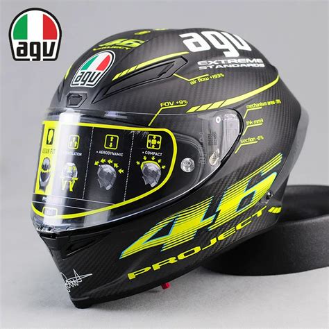 Italy Brand Original AGV Pista GP Project 46 Carbon Fiber Full Face VR ...