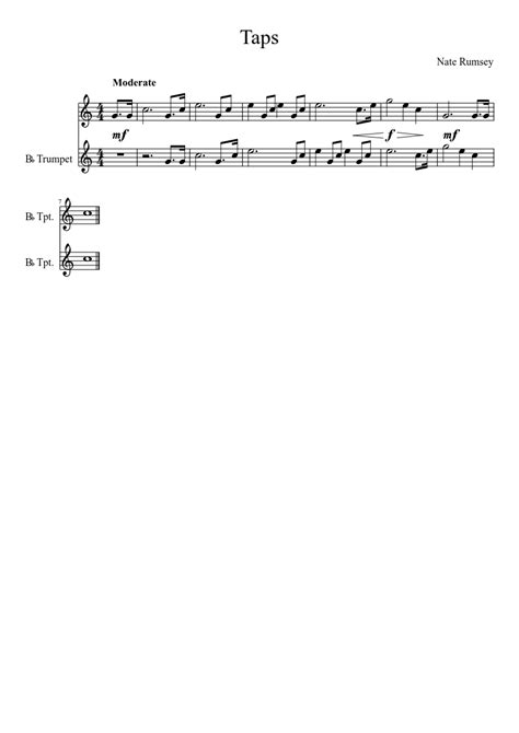 Taps Trumpet Music Arranged For Piano Free Sheet Music