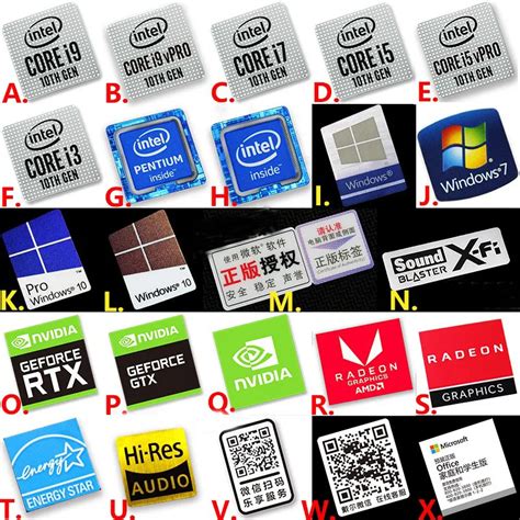 Original Intel Core i9 vpro i7 i5 i3 RTX GTX X Fi Windows Laptop Desktop Computer CPU Label ...