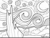 Starry Night Coloring Pages sketch template