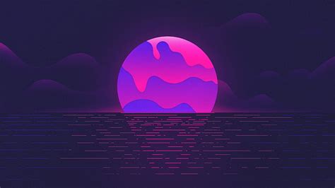 2560x1440px | free download | HD wallpaper: Purple, Moon, Sunset, Neon | Wallpaper Flare