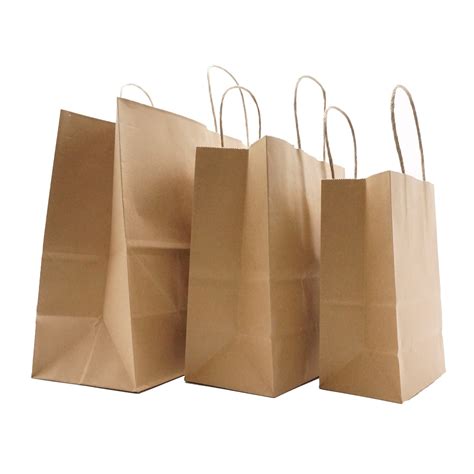 Supply Recycled Brown Kraft Paper Bags With Handles For Grocery Factory ...