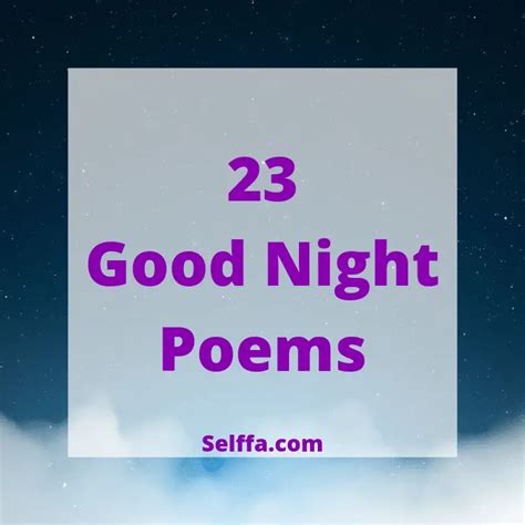 23 Good Night Poems - SELFFA