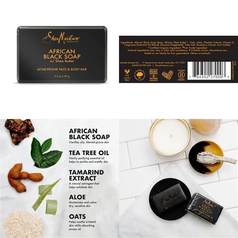 Shea Moisture African Black Soap Bar / Shea Moisture 3.5oz Organic Luxury African Black Soap Bar ...