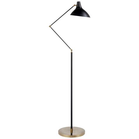 Black and Hand-Rubbed Antique Brass for reading lamp Gold Floor Lamp, Task Floor Lamp, White ...