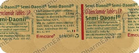 Semi Daonil 2.5 MG Tablet (10): Uses, Side Effects, Price, Dosage ...