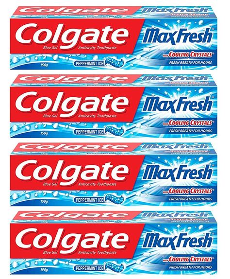 Colgate Max Fresh Gel Toothpaste - 150gm x 4 (Peppermint Ice) Pack of 4