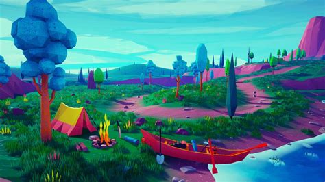 Download Environment Colorful Painting Campsite Wallpaper | Wallpapers.com