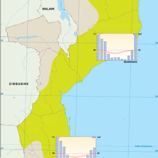 Mozambique climate map. EPS Illustrator Map | Vector maps