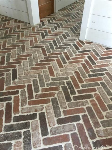 Herringbone Brick Paver Floor - Domestic Imperfection