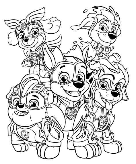 Paw Patrol Mighty Pups Super Coloring Pages