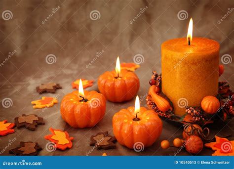 Autumn candles stock image. Image of season, studio, still - 10540513