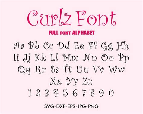 Curlz Font svg Curlz font alphabet For Silhouette EPS png