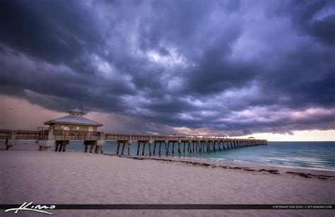 Storm Clouds Over Juno Beach Pier | HDR Photography by Captain Kimo