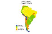 South America climate zones map, an Illustration by Siberian Art