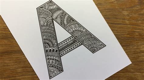 Alphabet A mandala art | How to draw letter A Mandala Art | Mandala Art for beginners | Doodle ...