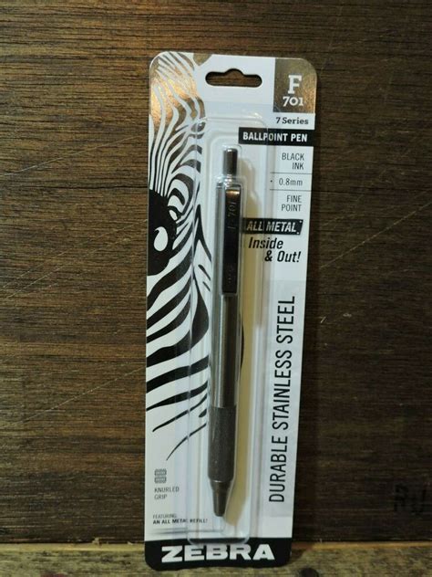 New Knurled Grip durable Stainless Steel ZEBRA F 701 0.8 mm Fine Ballpoint Pen #Zebra Big Pen ...