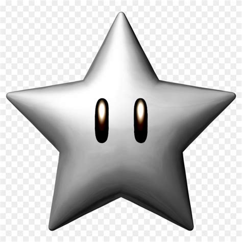 Silver Star Mario - Star Power Up Mario - Free Transparent PNG Clipart ...