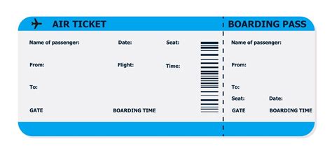 Modern and realistic airline ticket design with flight time and ...