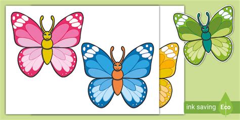 Colourful Butterfly Cut Out Templates- Primary resources