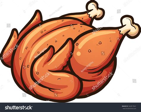 Cartoon Roasted Chicken Vector Clip Art Stock Vector (Royalty Free ...