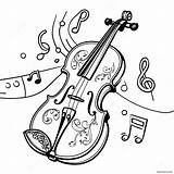 Elegant Violin With Music Notes Coloring Page 39333 31594 sketch template