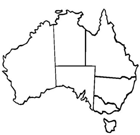 The Map Of Australia And Its States For Australia Day Coloring Page : Kids Play Color