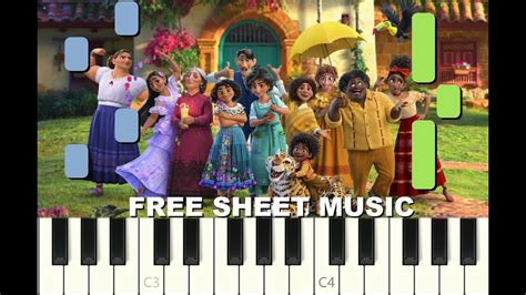 piano tutorial "THE FAMILY MADRIGAL" from ENCANTO, Disney, 2021, with free sheet music (pdf ...