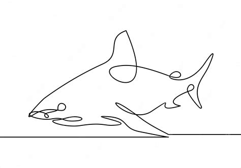 Premium Vector | Continuous line drawing of sea shark vector illustration