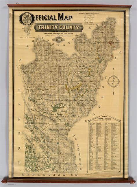 Official Map Of Trinity County, California. Compiled From Government ...