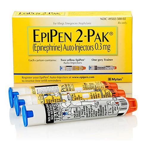 EpiPen 2 Pak Epinephrine Injection 0.3 mg Auto-Injector for Adults (2 ...