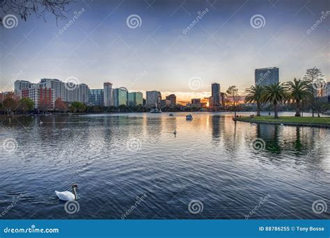 Orlando Skyline editorial image. Image of orange, evening - 88786255