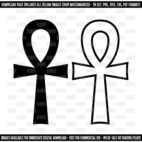 Ankh Egyptian Symbol of Life Hieroglyph Cross Religious Symbol Clipart ...