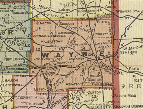 Wayne County, Indiana, 1908 Map, Richmond