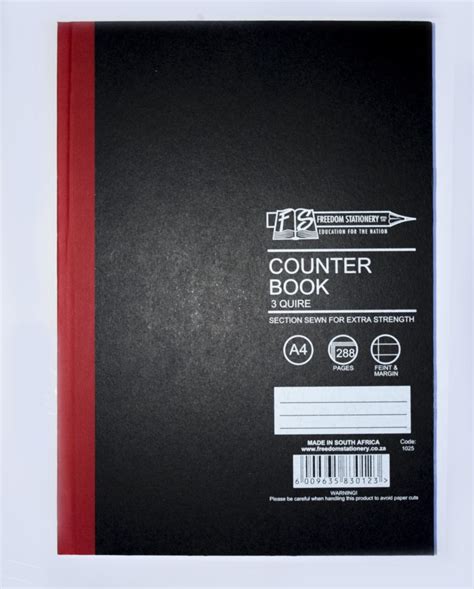 School Books A4 3 Quire Feint and Margin Hard Cover 288 Page – Statesman Stationery