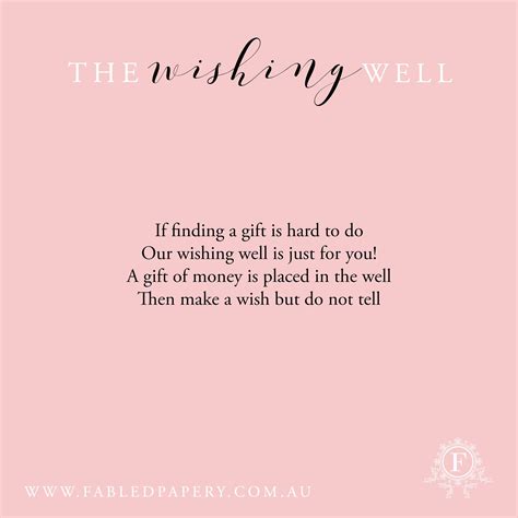 Our Favourite Wishing Well Poems ⋆ Fabled Papery | Wishing well poems, Wishing well wedding ...