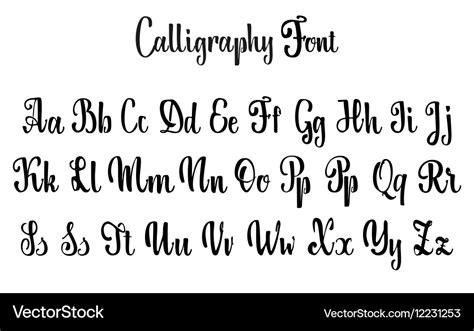 Calligraphy Fonts Alphabet Simple - Janainataba