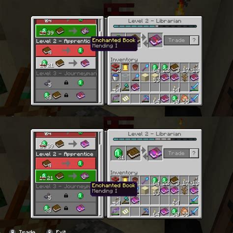 Villager with double mending trades.Don't question my how I organize my inventory. : r/Minecraft