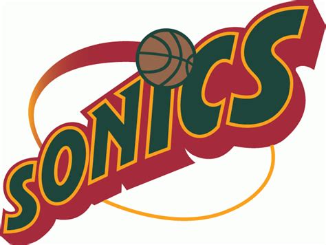 Seattle Sonics logo from 1990s | Sports logo design, ? logo, Retro logos