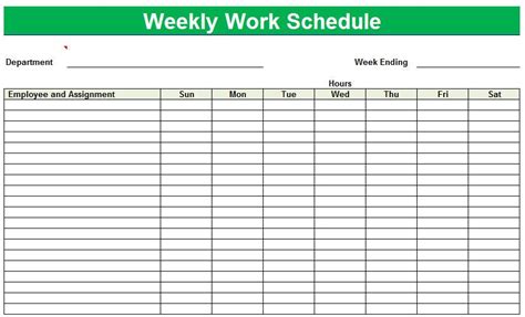 Blank Printable Weekly Schedule | Printable Weekly Schedule | Weekly schedule template excel ...