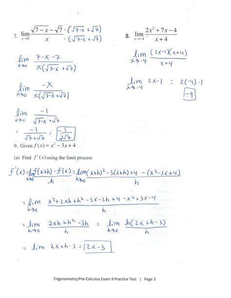 Calculus Limits Worksheets