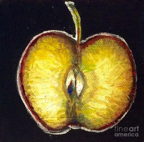 Apple slice in space Painting by Hilary England - Fine Art America