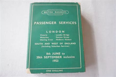 JUNE SEPT 1953 Passenger Railway Timetable Southern South & West Region Map $20.20 - PicClick