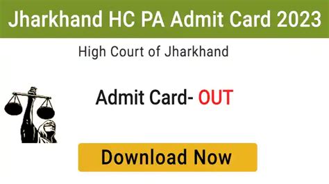 Jharkhand High Court PA Admit Card 2023 - jhc.org.in - jhc.org.in