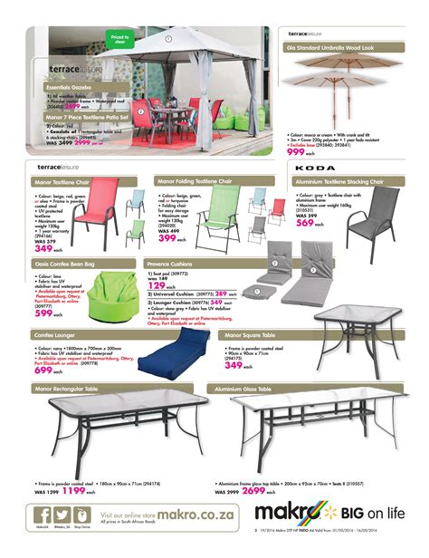 Makro Catalogue 1 May - 16 May 2016. Patio Furniture