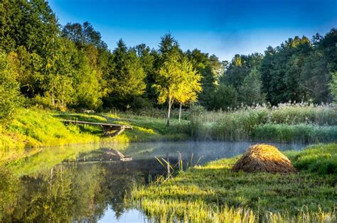 Lithuanian Nature Landscape Stock Photo - Image of water, grass: 107172822