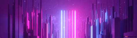 City Abstraction From Neon Lights 4K wallpaper download