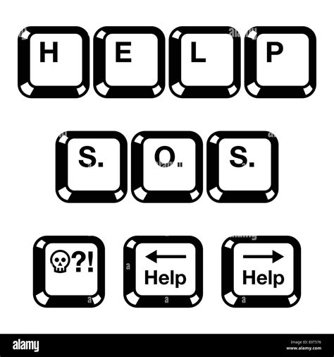 Keyboard keys buttons icons - help, S.O.S Stock Vector Image & Art - Alamy