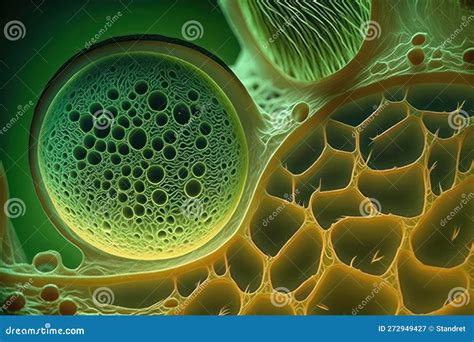 Grass Cells Under the Microscope. Generative AI Stock Illustration - Illustration of creative ...